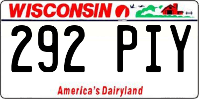 WI license plate 292PIY