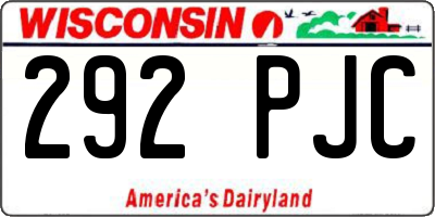 WI license plate 292PJC