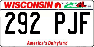 WI license plate 292PJF