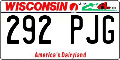 WI license plate 292PJG