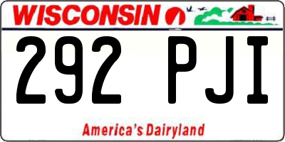 WI license plate 292PJI