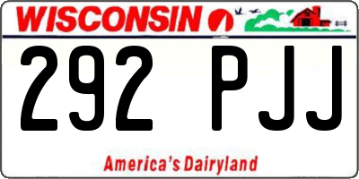 WI license plate 292PJJ