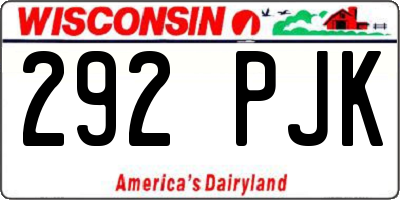 WI license plate 292PJK