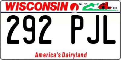 WI license plate 292PJL