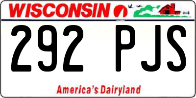 WI license plate 292PJS