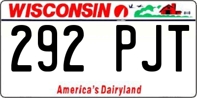 WI license plate 292PJT