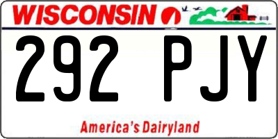 WI license plate 292PJY