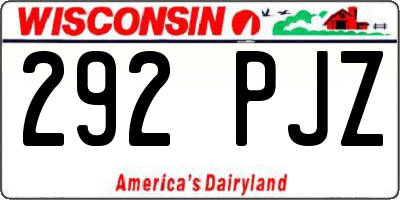WI license plate 292PJZ