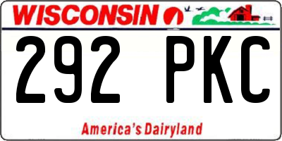 WI license plate 292PKC