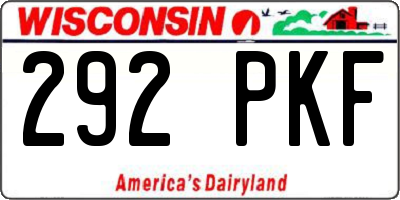 WI license plate 292PKF