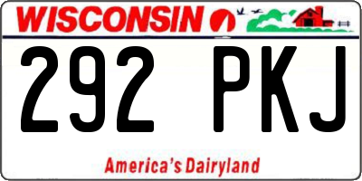 WI license plate 292PKJ