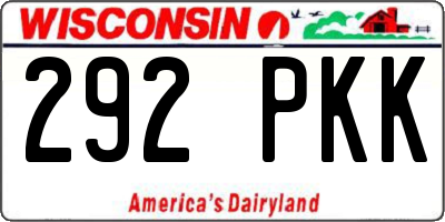 WI license plate 292PKK