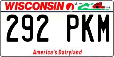 WI license plate 292PKM