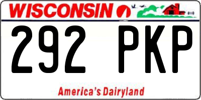 WI license plate 292PKP