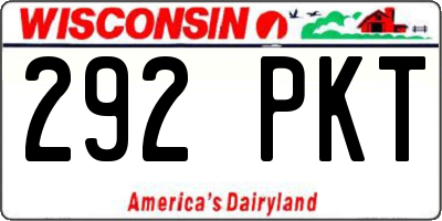 WI license plate 292PKT