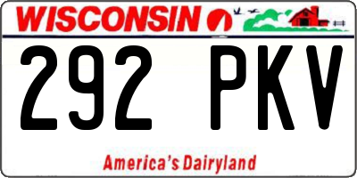 WI license plate 292PKV
