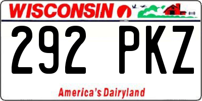WI license plate 292PKZ