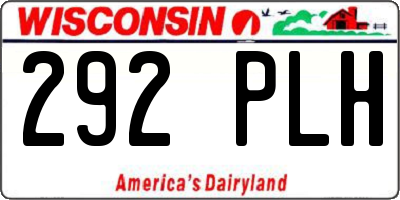 WI license plate 292PLH