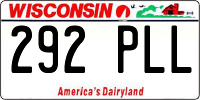 WI license plate 292PLL