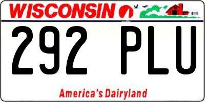 WI license plate 292PLU