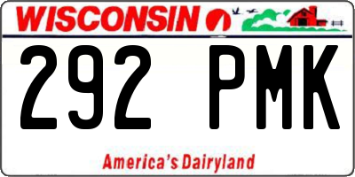 WI license plate 292PMK