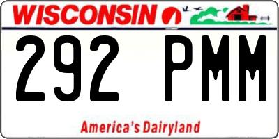 WI license plate 292PMM