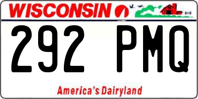 WI license plate 292PMQ