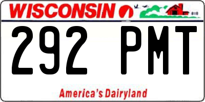 WI license plate 292PMT