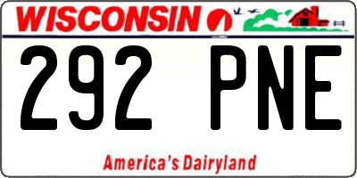 WI license plate 292PNE