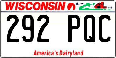 WI license plate 292PQC