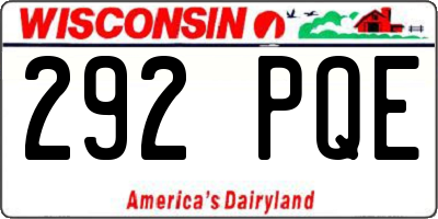 WI license plate 292PQE
