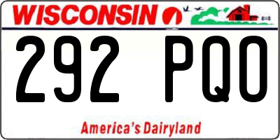 WI license plate 292PQO
