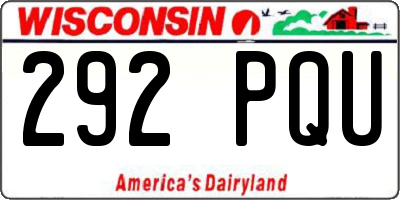 WI license plate 292PQU