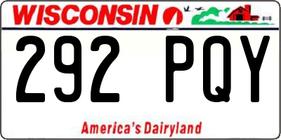 WI license plate 292PQY