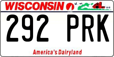 WI license plate 292PRK