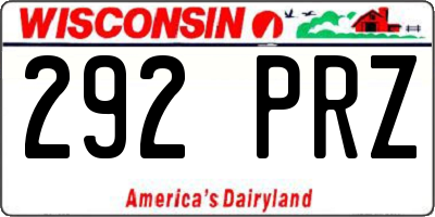 WI license plate 292PRZ