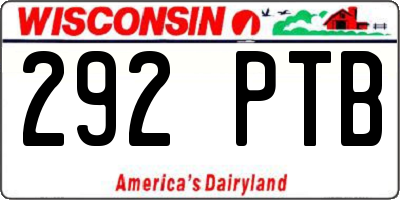 WI license plate 292PTB