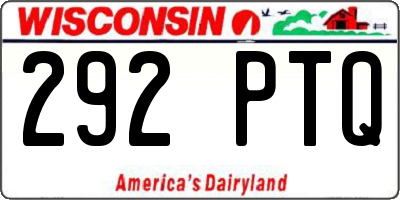 WI license plate 292PTQ