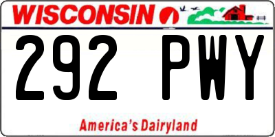 WI license plate 292PWY