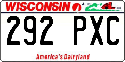 WI license plate 292PXC
