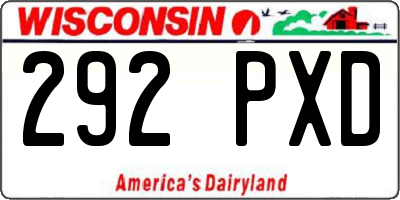WI license plate 292PXD