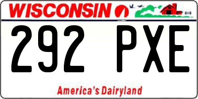 WI license plate 292PXE