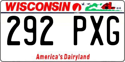 WI license plate 292PXG