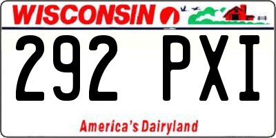 WI license plate 292PXI