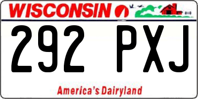 WI license plate 292PXJ