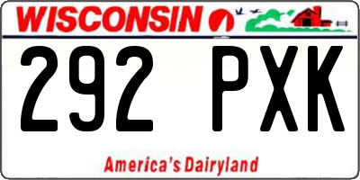 WI license plate 292PXK