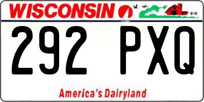 WI license plate 292PXQ