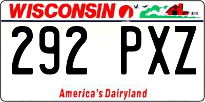 WI license plate 292PXZ
