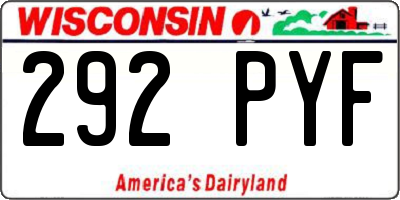 WI license plate 292PYF