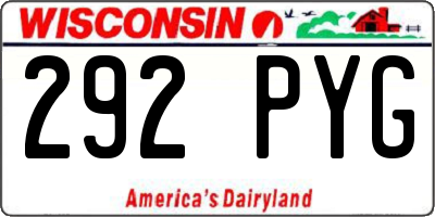 WI license plate 292PYG